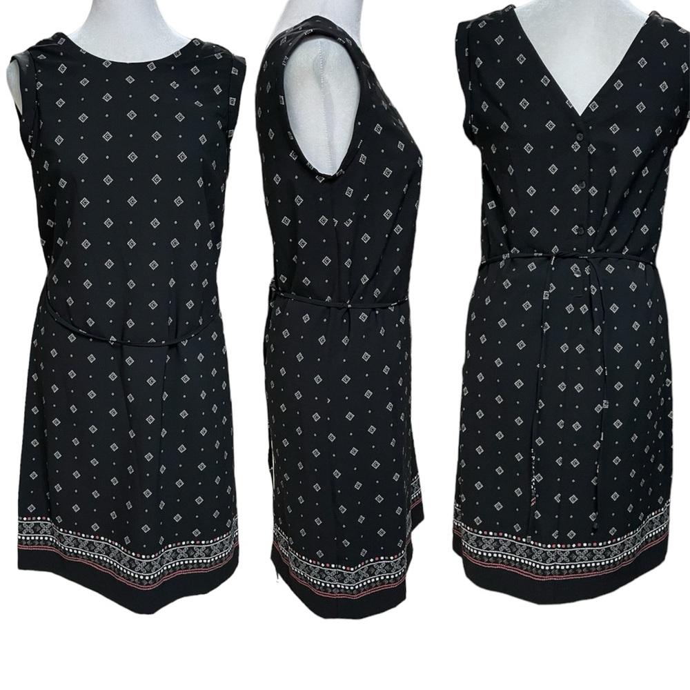 Banana Republic Black & Multicolor Sleeveless Above the Knee Shift Dress Size 0